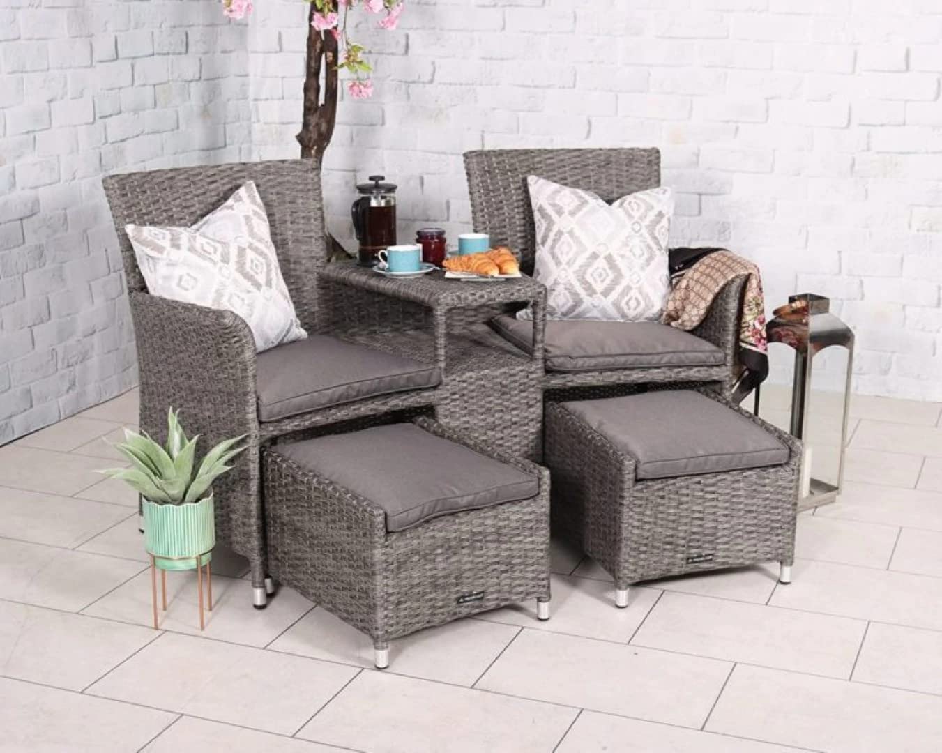 RoyalcraftParis Fixed Companion Set with pull-out footstools