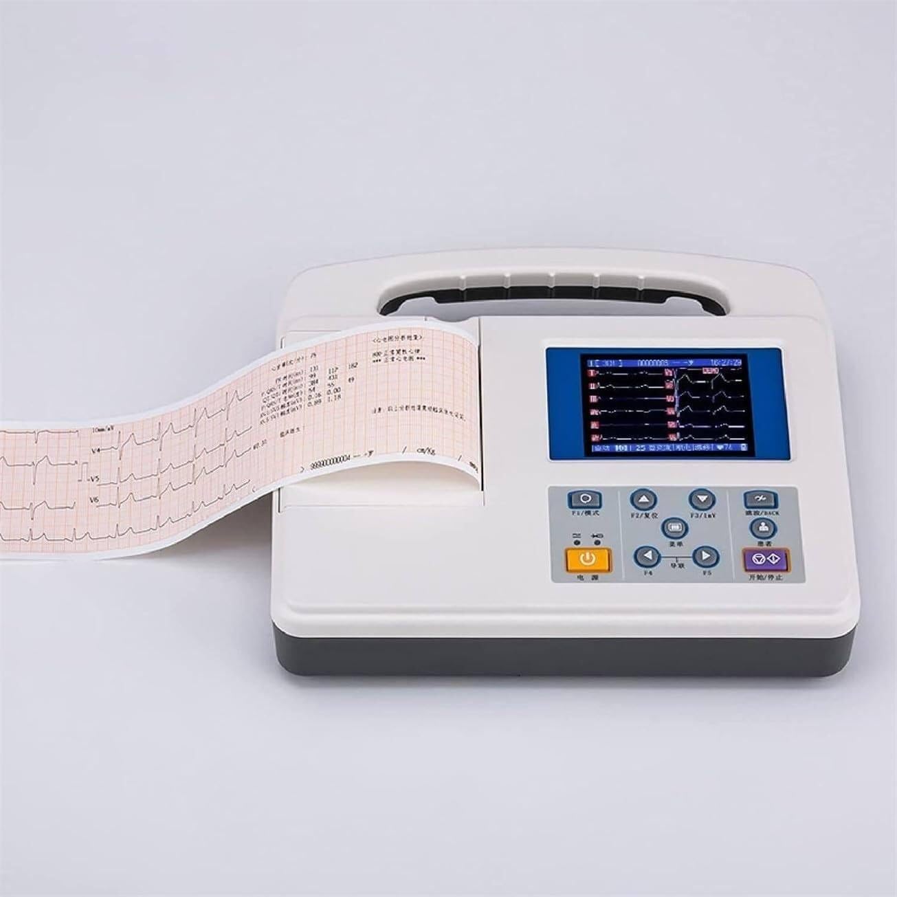 Elettrocardiografo portatile, monitor paziente ECG EKG, elettrocardiografo digitale LCD a colori a 12 derivazioni e 3 canali, con carta da stampa