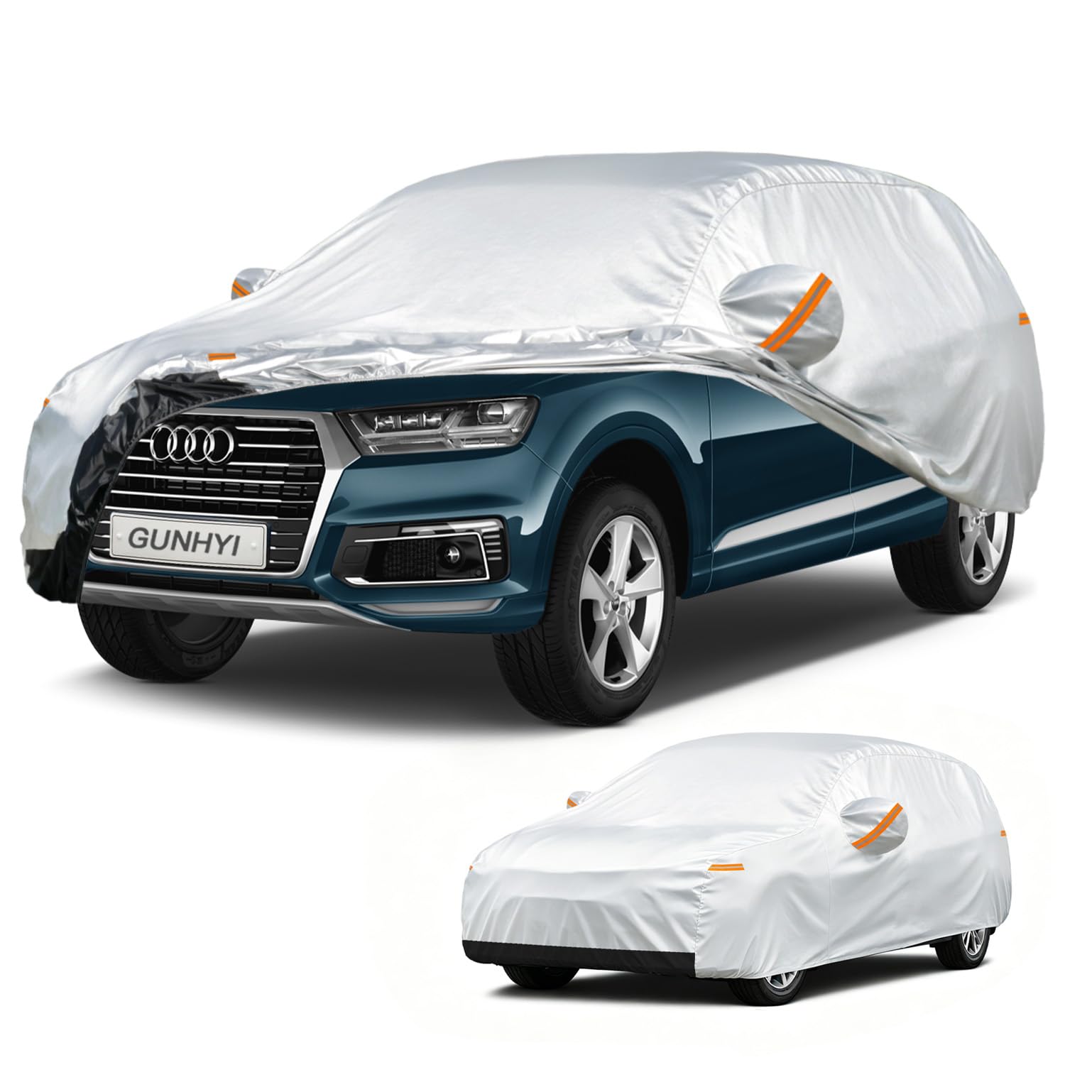 GUNHYI Waterproof SUV Car Cover Custom Fit Audi Q7 (2005-2026) | All-Weather outdoor sun/rain/dust/snow protection, durable breathable Oxford fabric, soft paint-safe,cover for Automobiles.