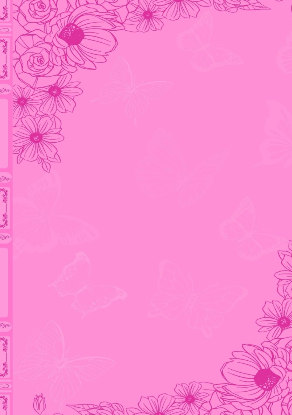 Art book Fuchsia Garden avec pages bordées pour collectionneurs