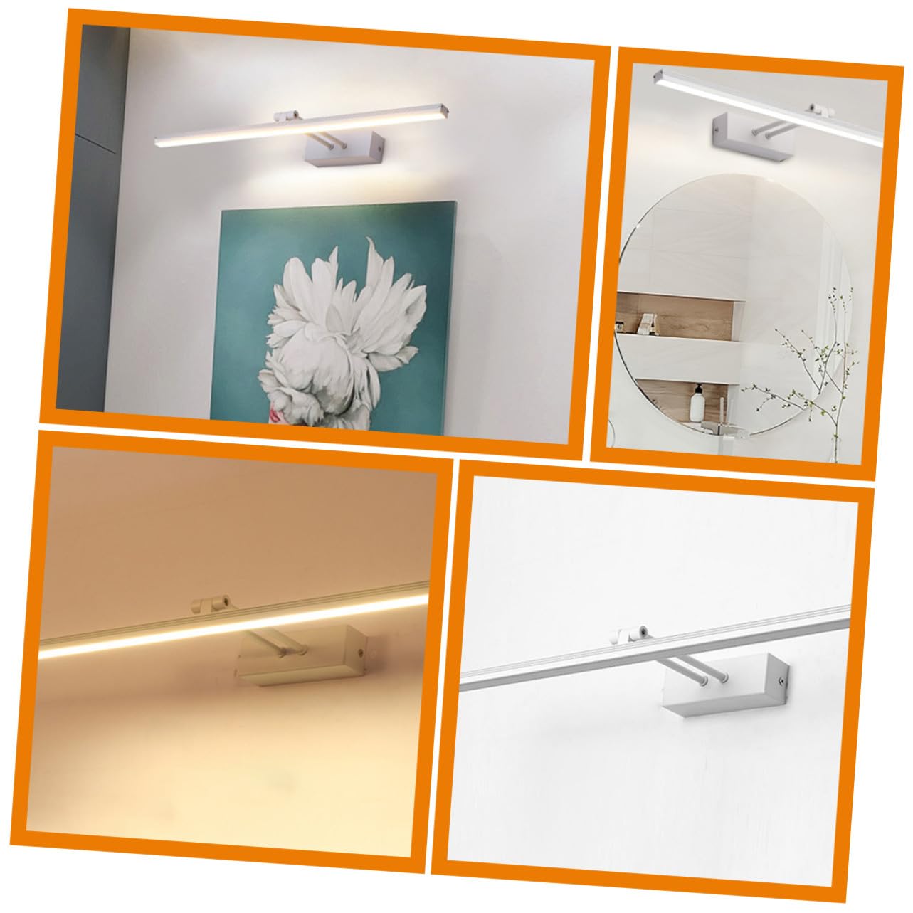 PartyKindom Lampada Specchio Bagno LED Bianca Contemporanea Applique Parete Luce Bagno LED Alluminio PC Non Dimmerabile