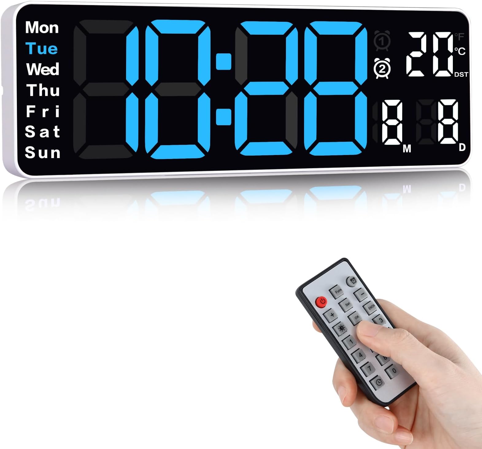 Amazon.de: FiBiSonic Holz Wecker Tischuhr Uhr, LED Digitaler Wecker ...