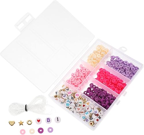 Miniatura 7 de EXCEART Juego de 2 cajas de cerámica suave, cuentas de arcilla polimérica para manualidades, cuentas de vidrio para hacer joyas, cuentas del