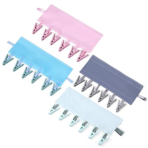 LemonRoad 4 Pack Foldable Travel Hangers with 6 Clips Compact