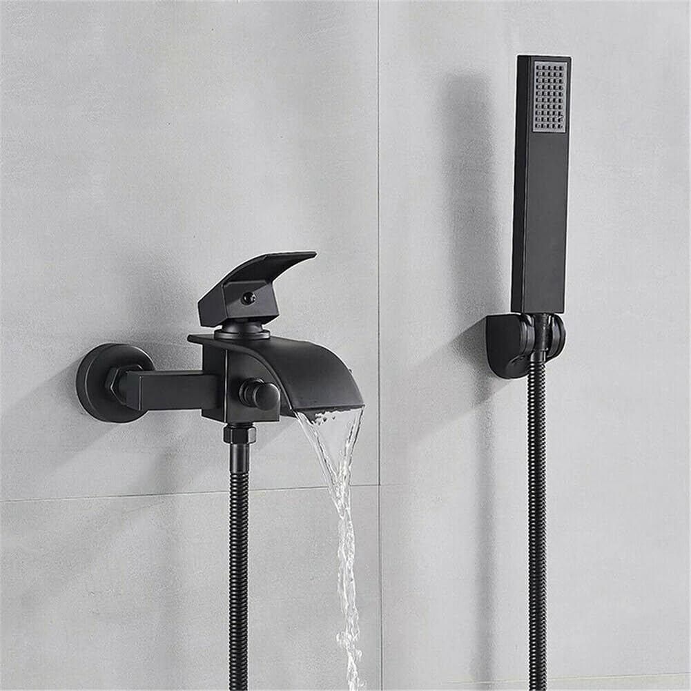 Robinet de baignoire avec douchette mitigeur mural laiton chrome flexible
