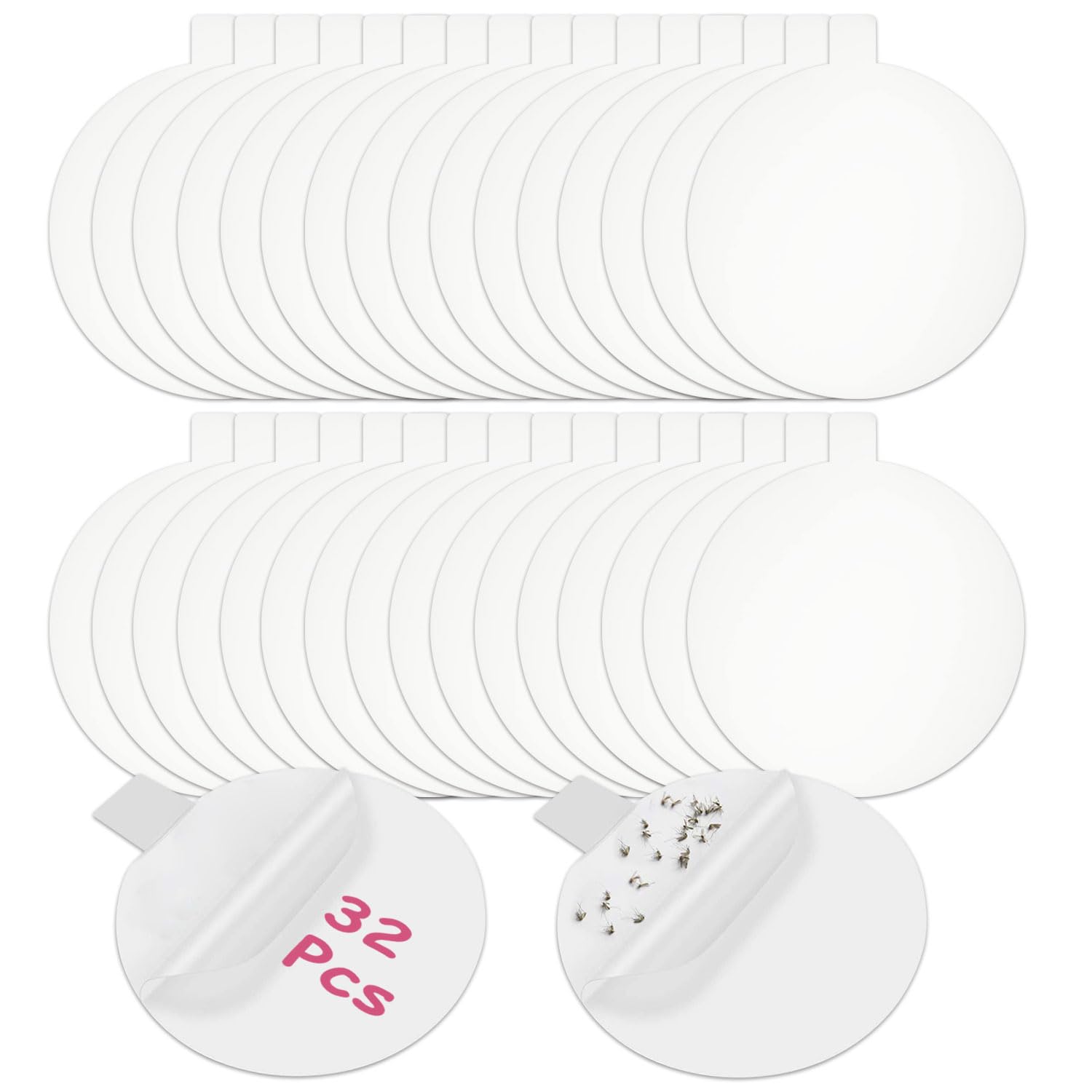 32 Pcs Refill Glue Boards 4.3 Inches Sticky Refillable Replacement Glue Pads for Katchy, Fenun and Other Models Indoor Outdoor Lamp