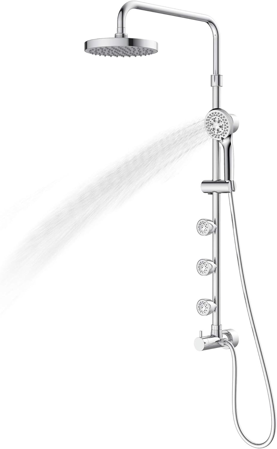 Best Cyber Deals 🔥 PULSE ShowerSpas 1028-CH-1.8GPM Lanikai Shower System with 8 Rain Showerhead, 3 Dual-Function Body Spray Jets, 5-Function Hand Shower, Polished Chrome, 1.8 GPM