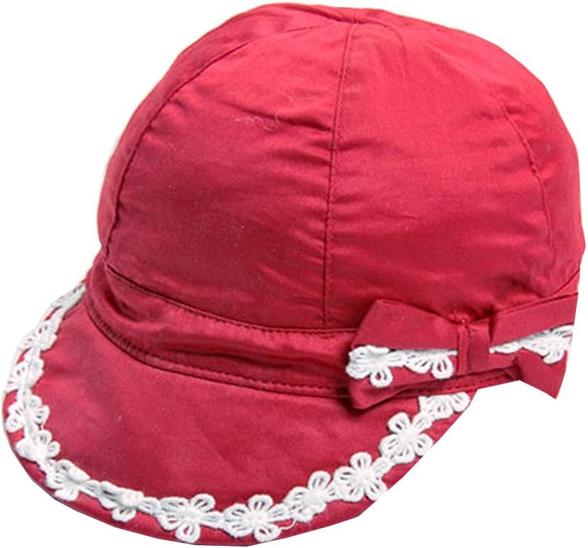 MZLIU Baby Girls Satin Red Lace Cotton Cap Hat Soft(0m-4y)