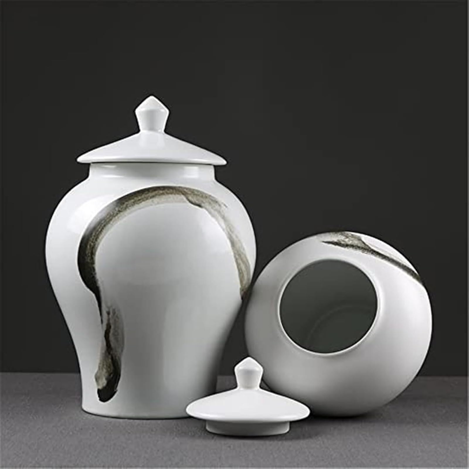 Ceramiczny słoik imbirowy dekoracyjny słoik do przechowywania z pokrywką, słoik do dekoracji domu