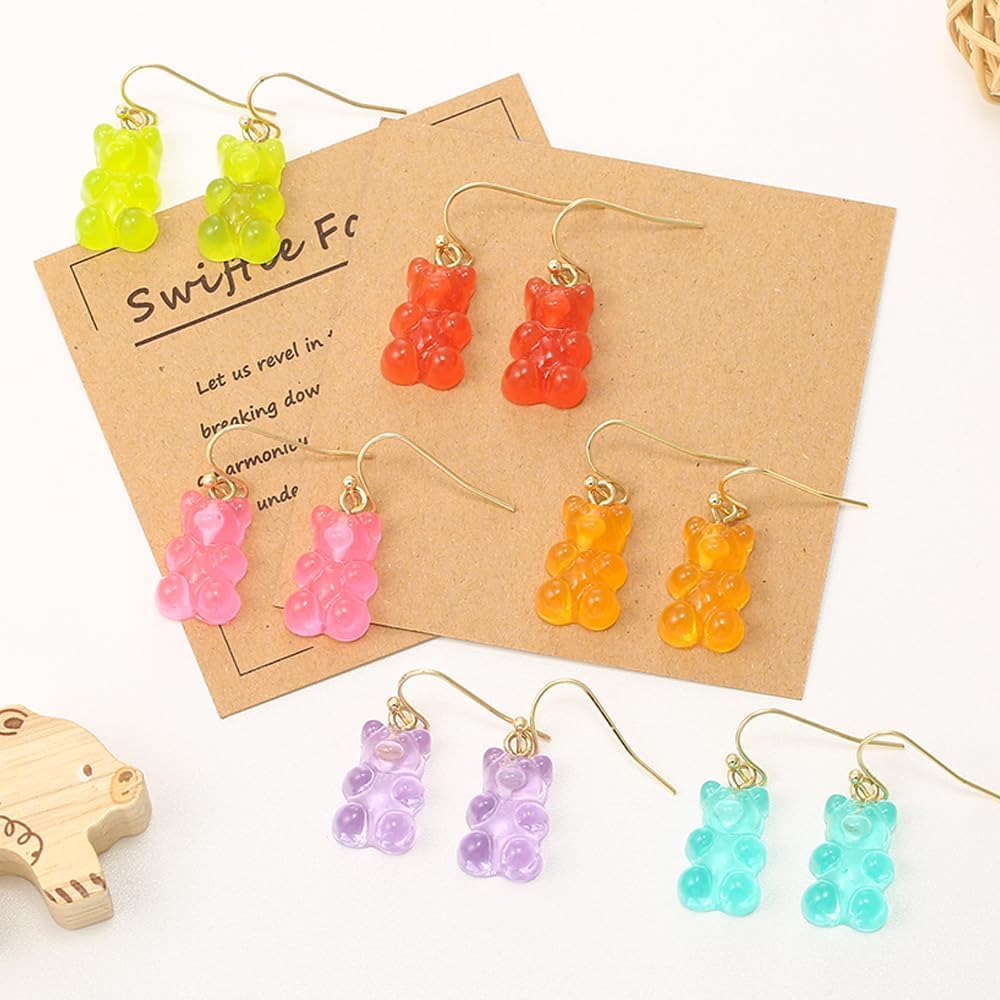 Madison Tyler Gummy Bear Earrings for Women | Womens Dangle Earring | Colorful Gummy Bear Drop Earrings | Cute Funny Earrings for Women Gift - Image 5