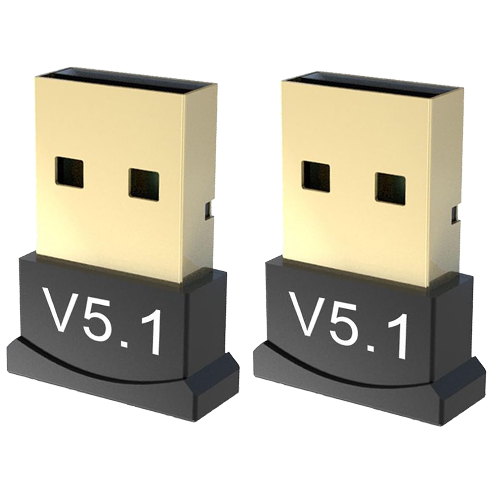2 Pack Bluetooth 5.1 EDR USB Adapter for PC Receiver - Transmitter for Computer Desktop, Compatible with Laptop, Headset, Speaker, Keyboard, Mouse, Printer, Windows7/10/11