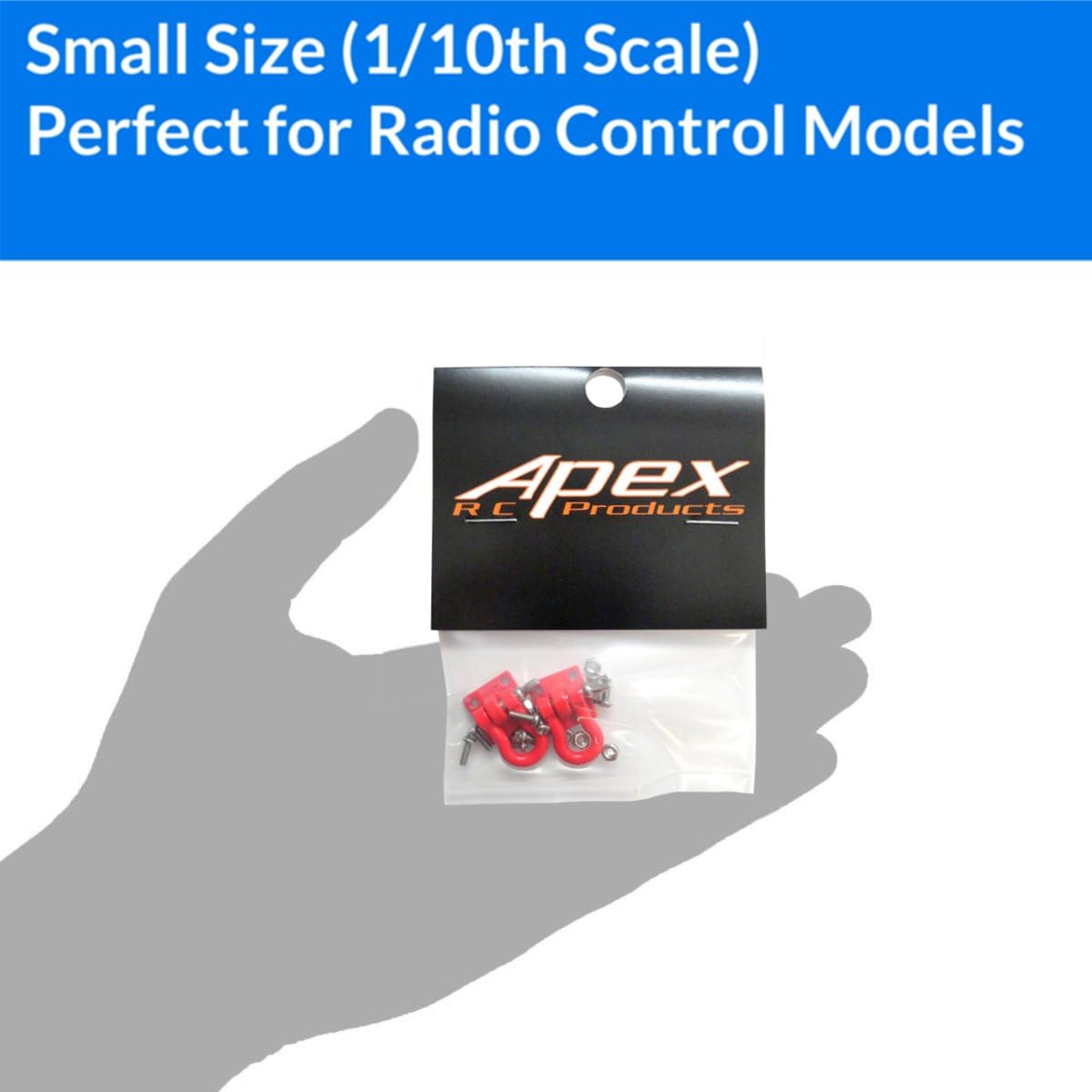 Apex RC Products 1/10 RC Rock Crawler Scale Red Winch Shackles - 2pcs 4051