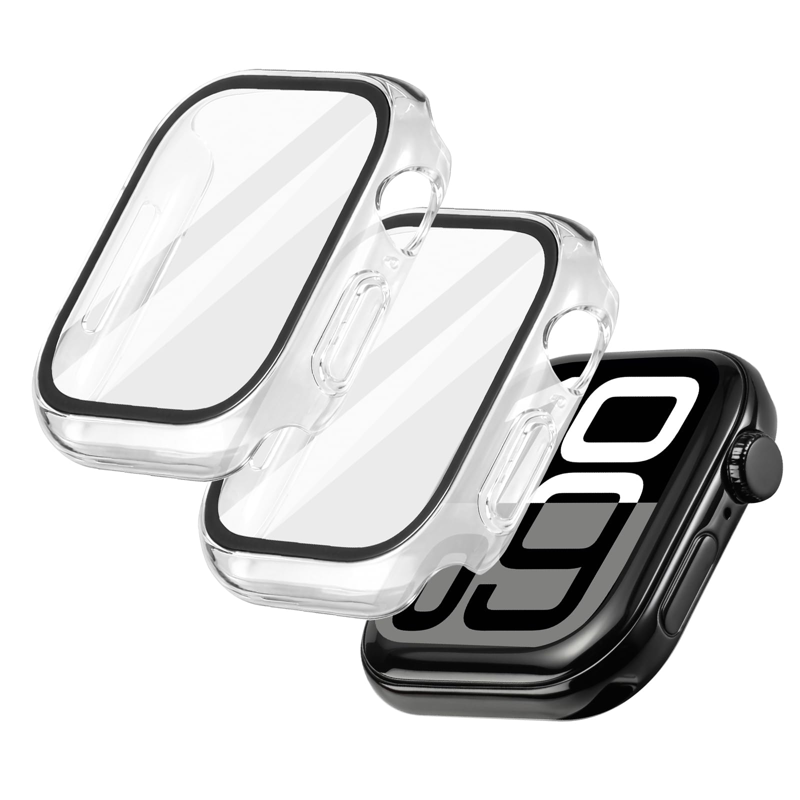 VINATO Protective Case with Tempered Glass for Apple Watch Series 10 (46 mm) - Pack of 2