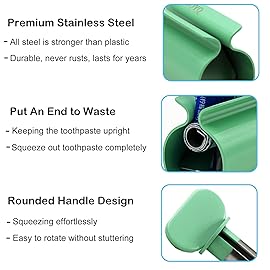 Toothpaste Squeezer - Metal Tube Squeezer Stainless Steel Tube Wringer UDQYQ Toothpaste seat Holder Stand (Green)