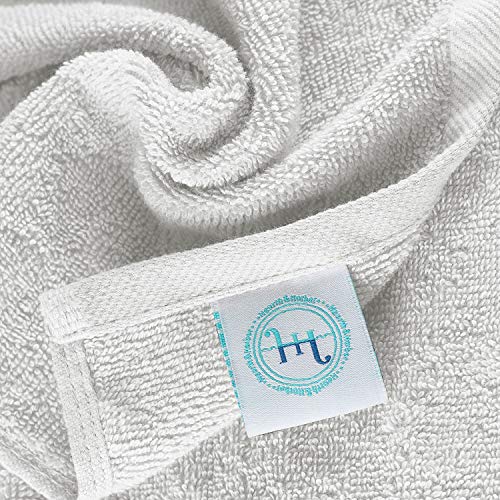 Image of Hearth & Harbor Washcloths 12 Pack - 100% Cotton Washcloth for Body and face, High Absorbent and Soft 13 inchx13 inch Body Wash Cloth, Quick Dry - White Washcloths