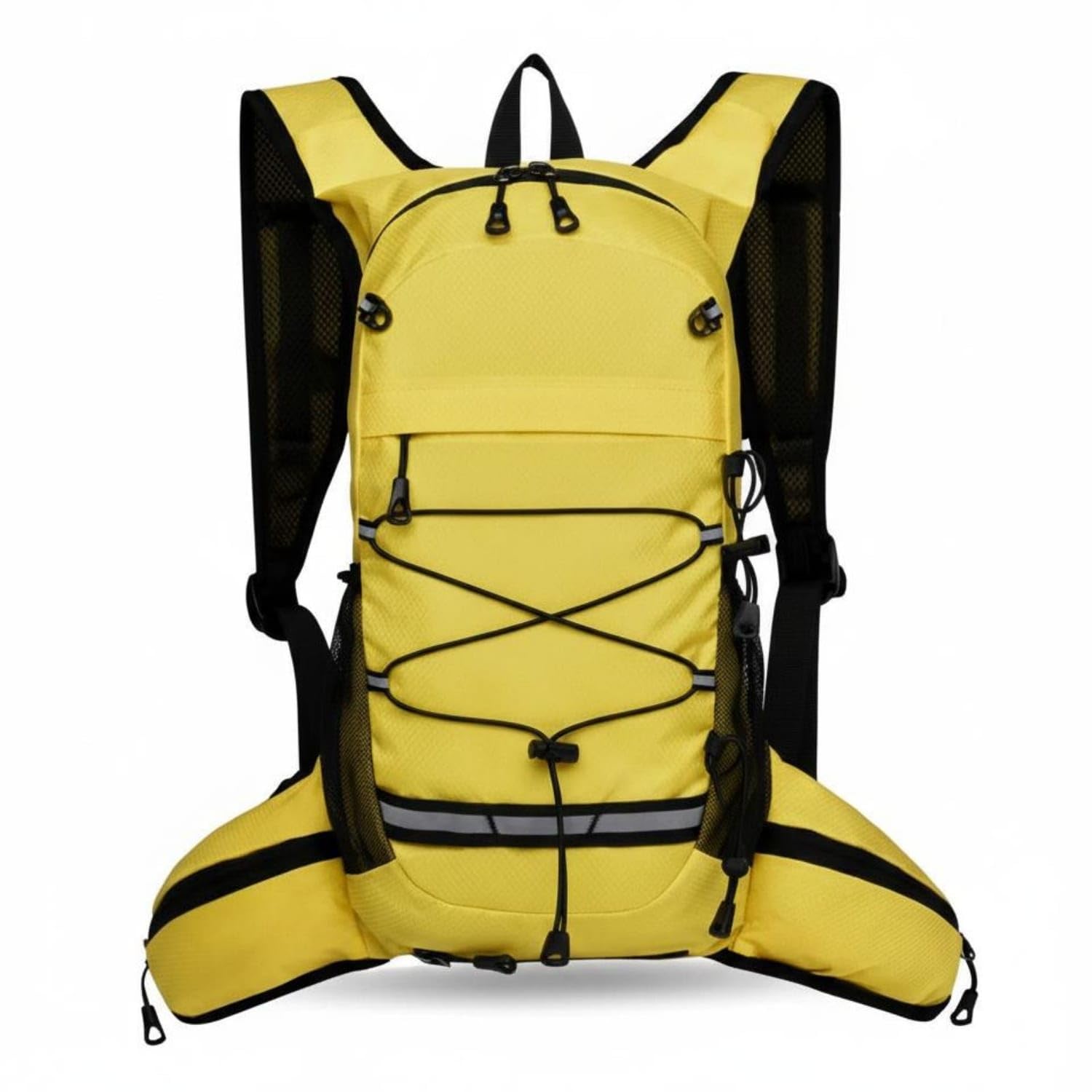Adjustable Straps Outdoor Sports Backpack Sturdy Travel Rucksack Water-Resistant Lightweight Hiking Daypack Breathable for Mountaineering, Camping, Day Trips, Yellow-image-26