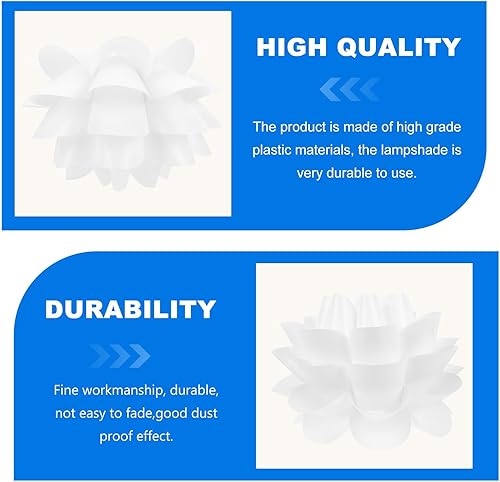Miniatura 8 de Angoily Cubiertas de lámpara, pantalla de lámpara colgante con forma de flor de loto de 15.7 in, pantalla blanca para lámpara de techo decorativa,