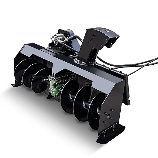 MIVA 72 Inch Skid Steer Snow Blower Attachment Heavy Duty Universal Fit for Snow Removal and Debris Clearing in Parks Streets