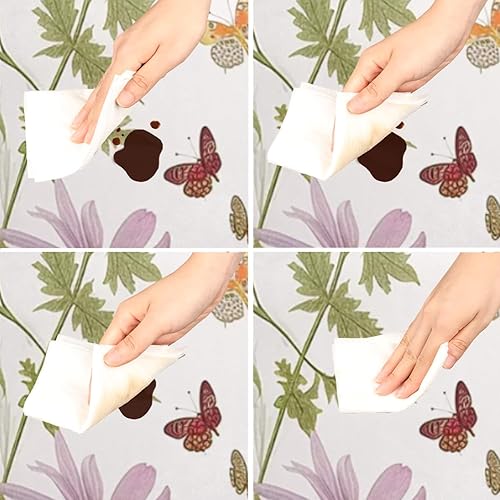 Vista 81 de Mantel redondo ajustable con borde elástico, mantel de hojas coloridas abstractas, impermeable, lavable, para mesas redondas, ideal para picnic