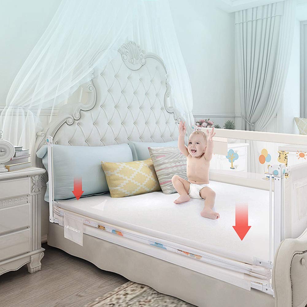Barandillas para Cama, Separador de Cama, Funda extraíble y Lavable, Valla para Cuna Ajustable en Altura (Color: C, Tamaño: 2 m)
