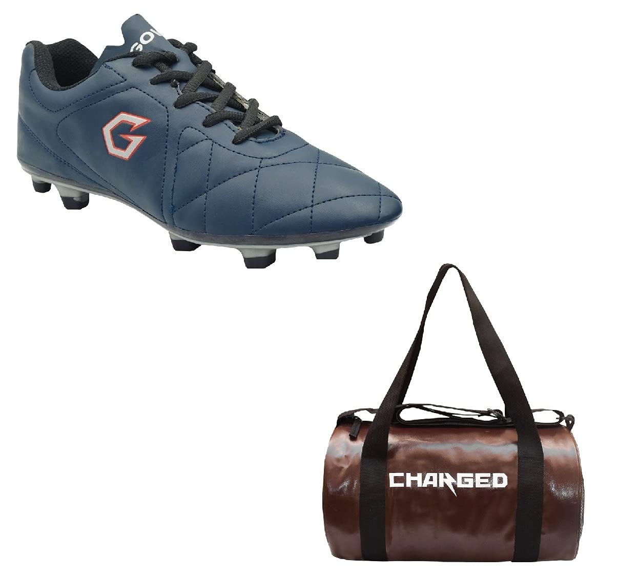 charged Sports Bag Adena Brown With Gowin Football Shoe Mercury Navy New Size-2-picture-20