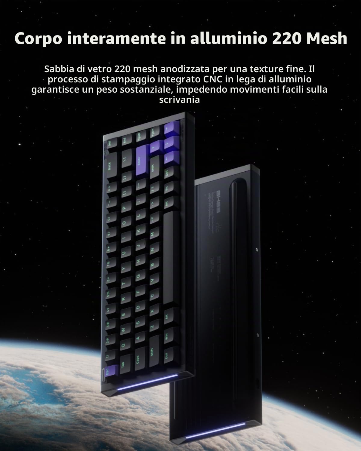 NuPhy X BH65 Tastiera da Gioco in Alluminio 68 Tasti RGB Rapido Trigger Cablato Personalizzato Hall Effect Tasti PBT, Punto di Controllo