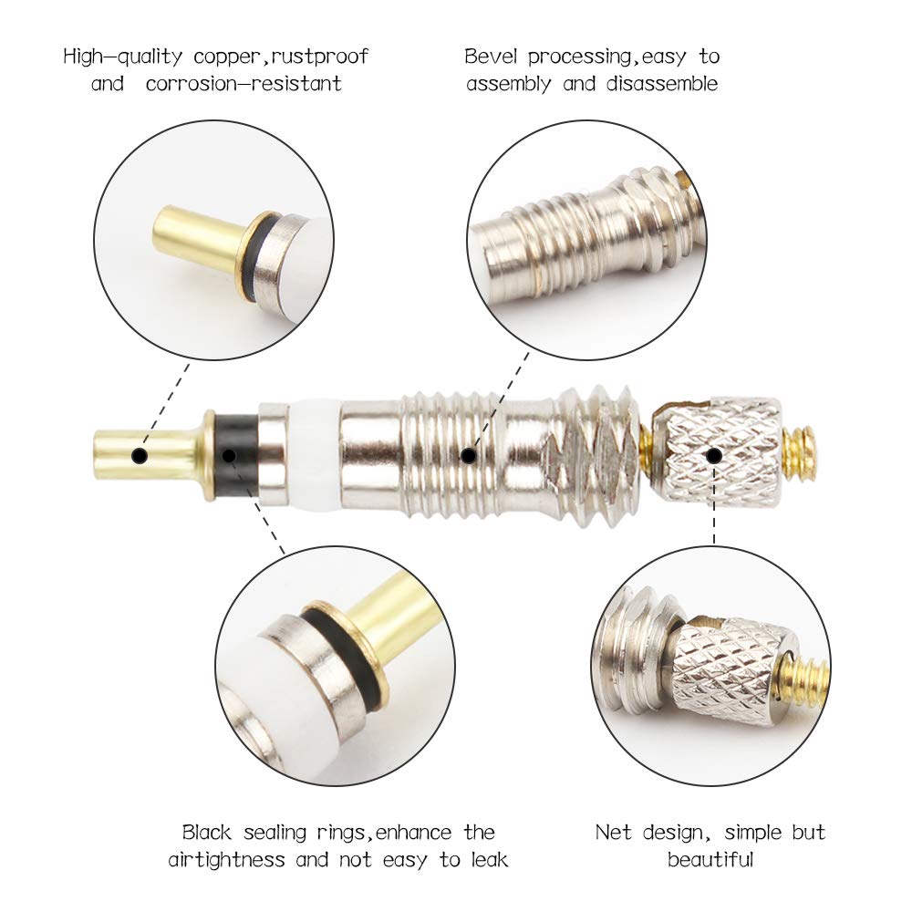 Presta Valve Cores 20 pezzi per Mountain Bike Adattatore universale per Valvola per Bicicletta Nucleo Valvole per Bici e MTB