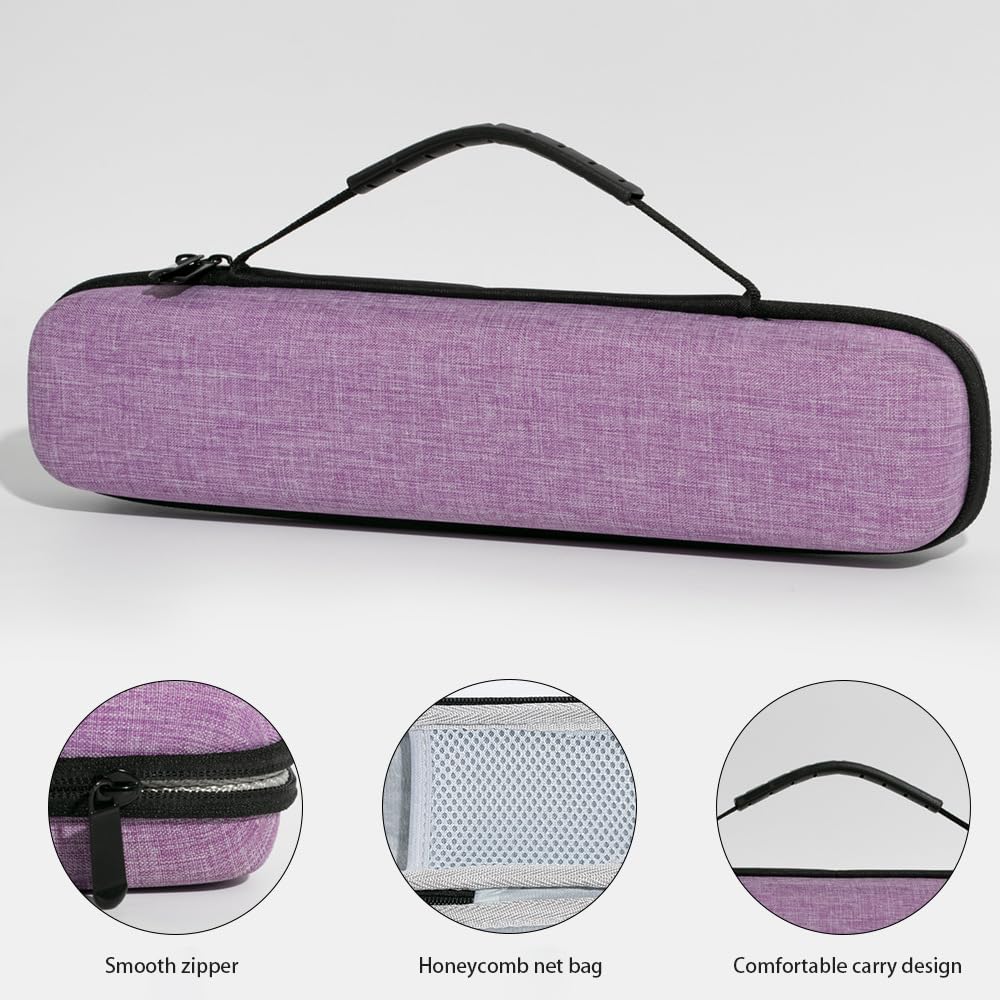 REQO Étui de voyage rigide en EVA pour fer à lisser classique, fer à friser et fer à boucler, pochette de transport plate pour les vacances avec poignée (étui uniquement) (violet)