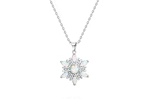 Snowflake Pendant Necklace for Women Christmas Star Jewelry Christmas Gift for Her Birthday Present
