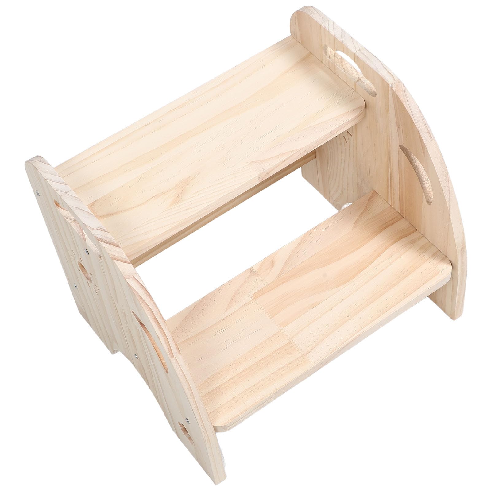 Toyvian Holztrittleiter Zweistufig mit Robustem Design und Rutschfesten für Badezimmer und Alltag zur Sicheren Erhöhung