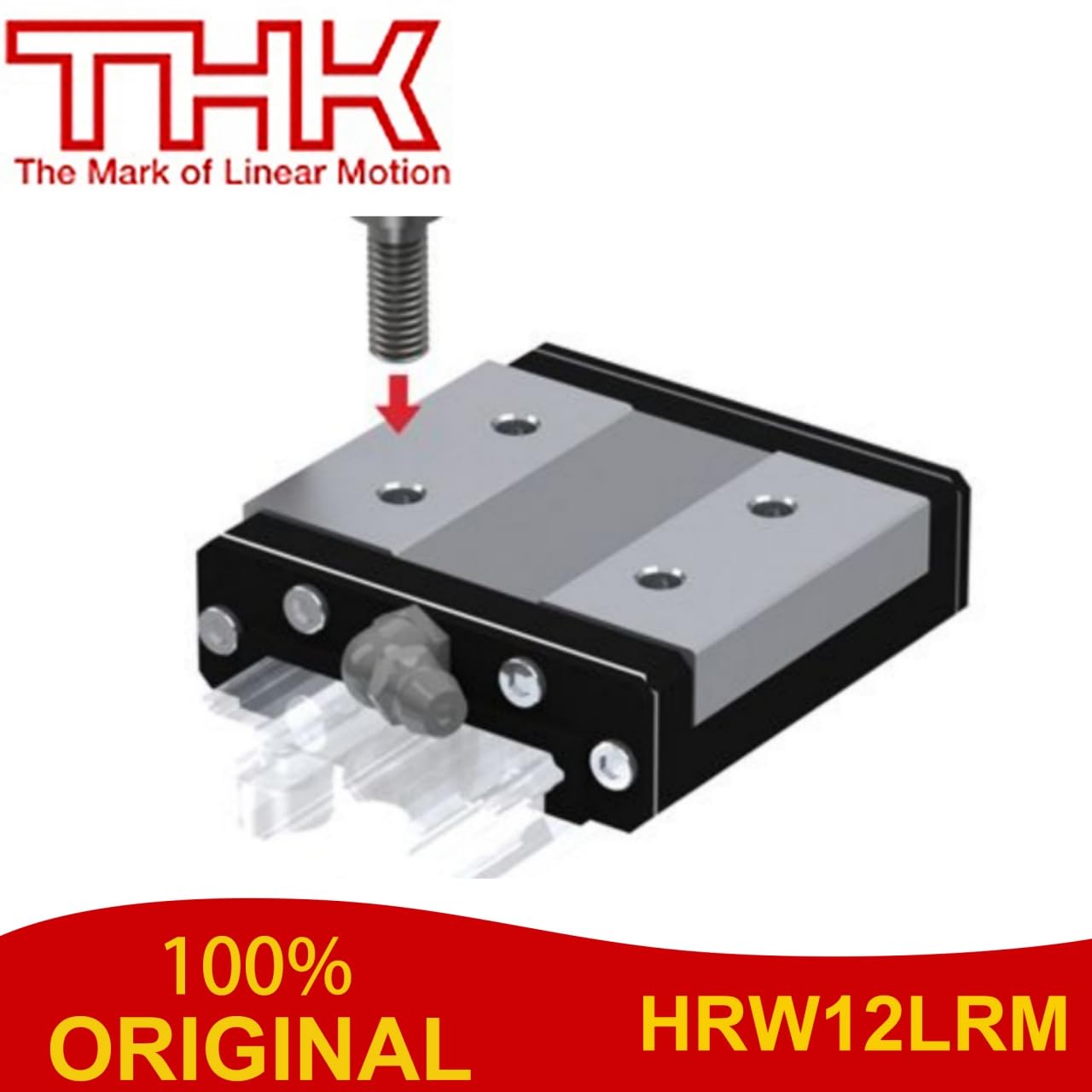 THK Guide Linéaire HRW12LRM HRW12 HRW12LRM1UU 10x30x37mm GK Roulement Bloc Rails Glissière pour Contrôle de Mouvement Machine CNC Imprimante 3D