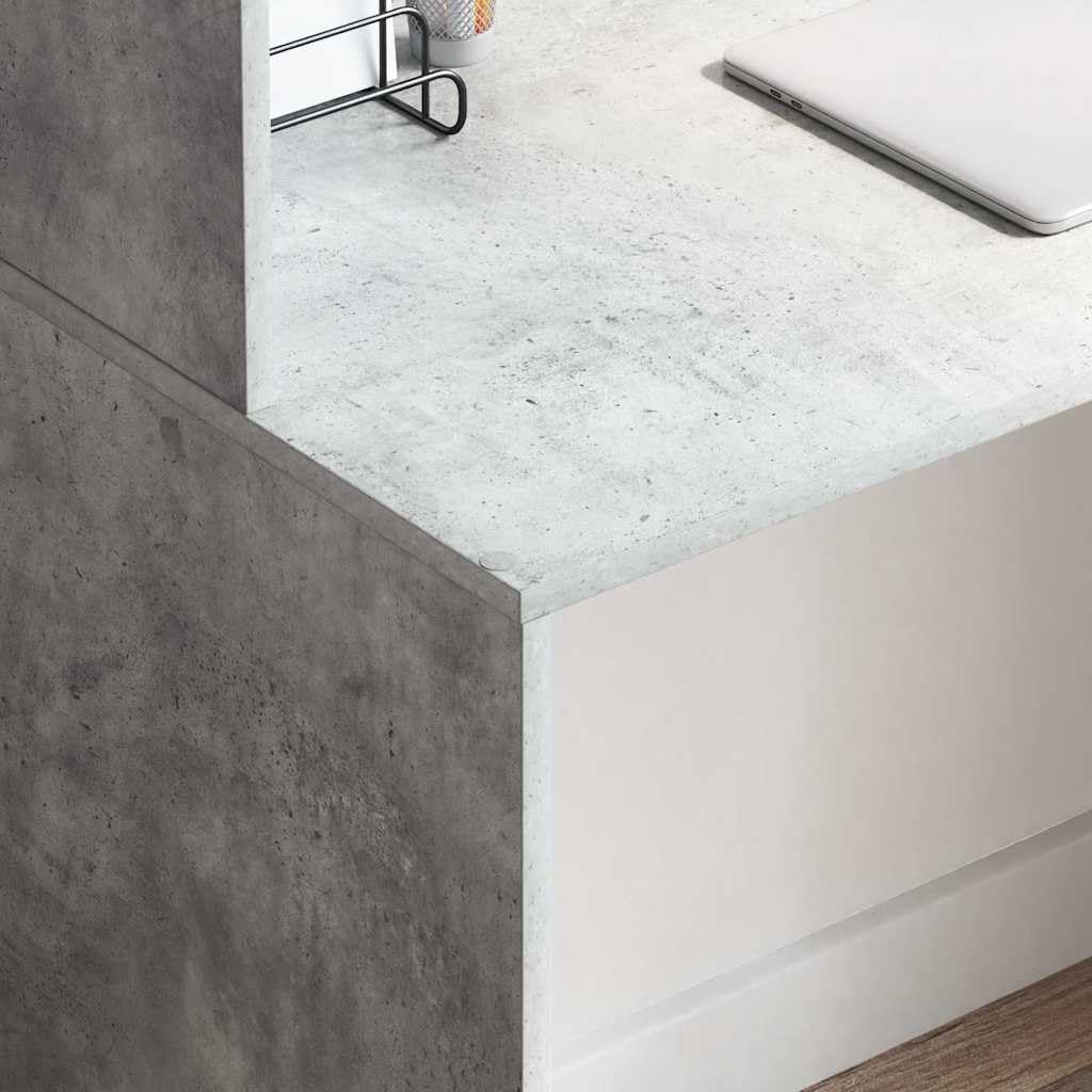 Generisch Schreibtisch Beton Grau 102 x 50 x 124 cm Holzwerkstoff,Möbel,Büromöbel,Schreibtische-869357