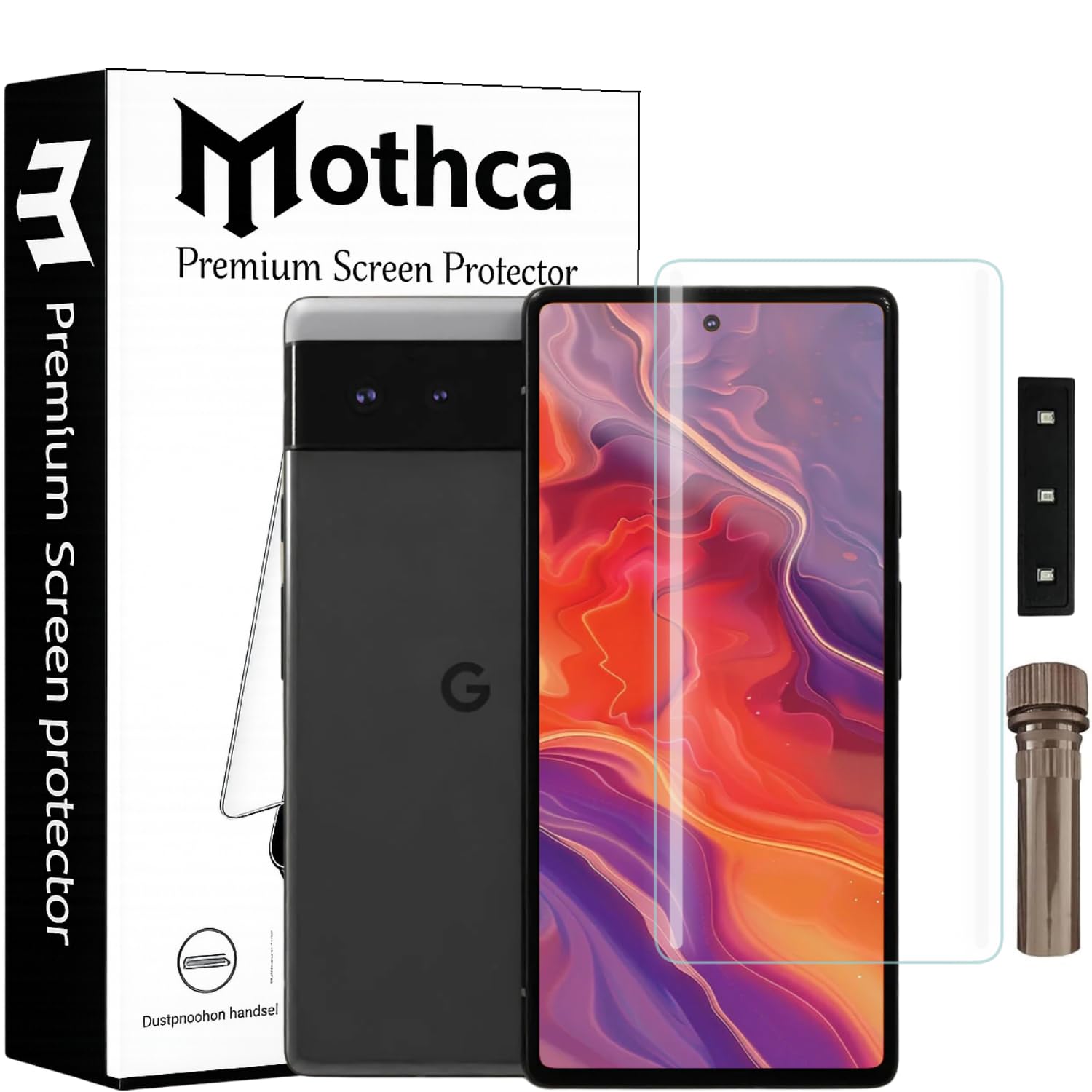 Mothca Premium Curved UV Tempered Glass Screen Protector for Google Pixel 6 Pro | HD Clear | Full Screen Coverage (Pack of 1)