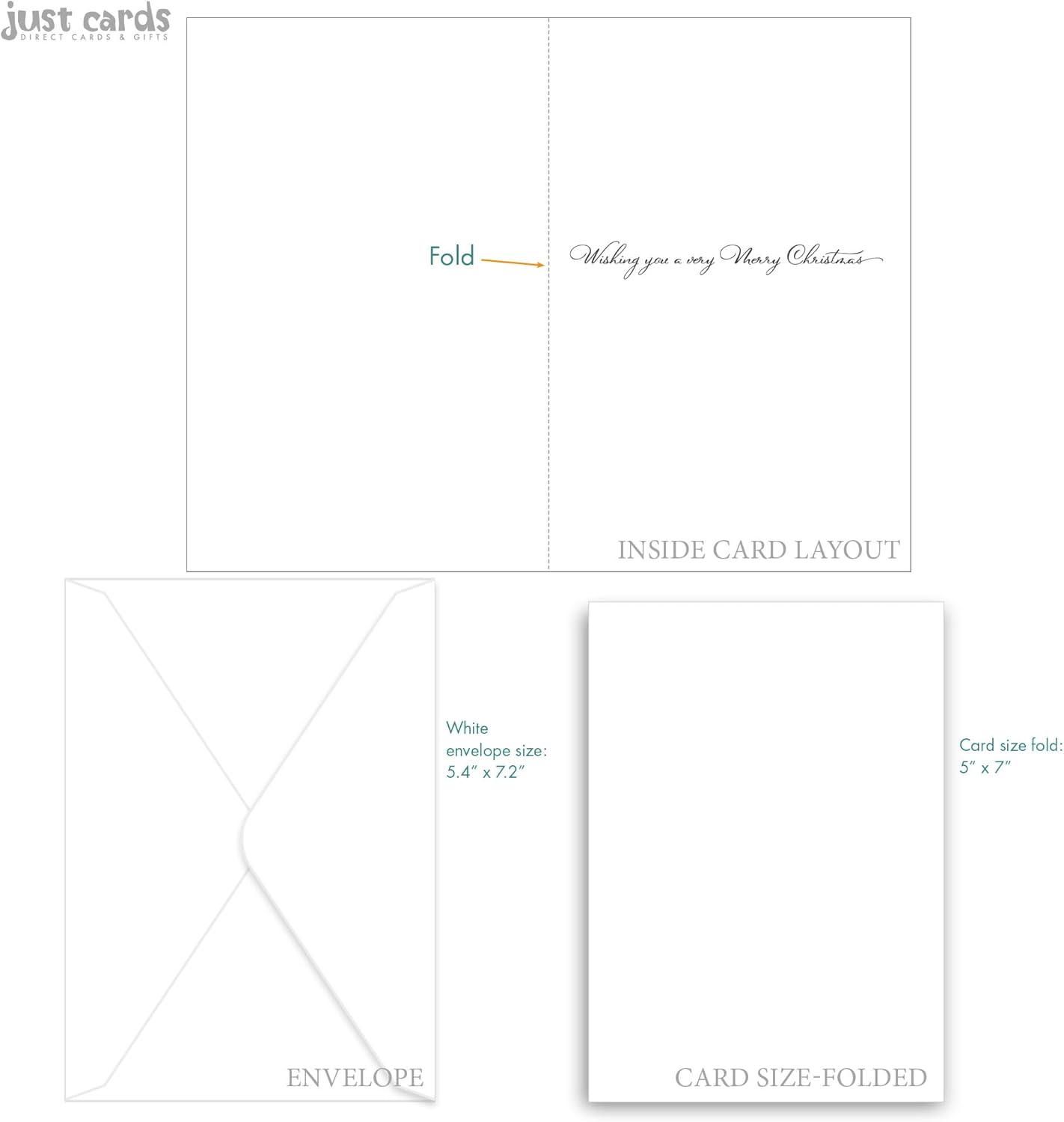 Religious Christmas cards - pack of 20, 5x7in, printed in England, Love Came Down. Christian Christmas cards with envelopes bulk - Image 7