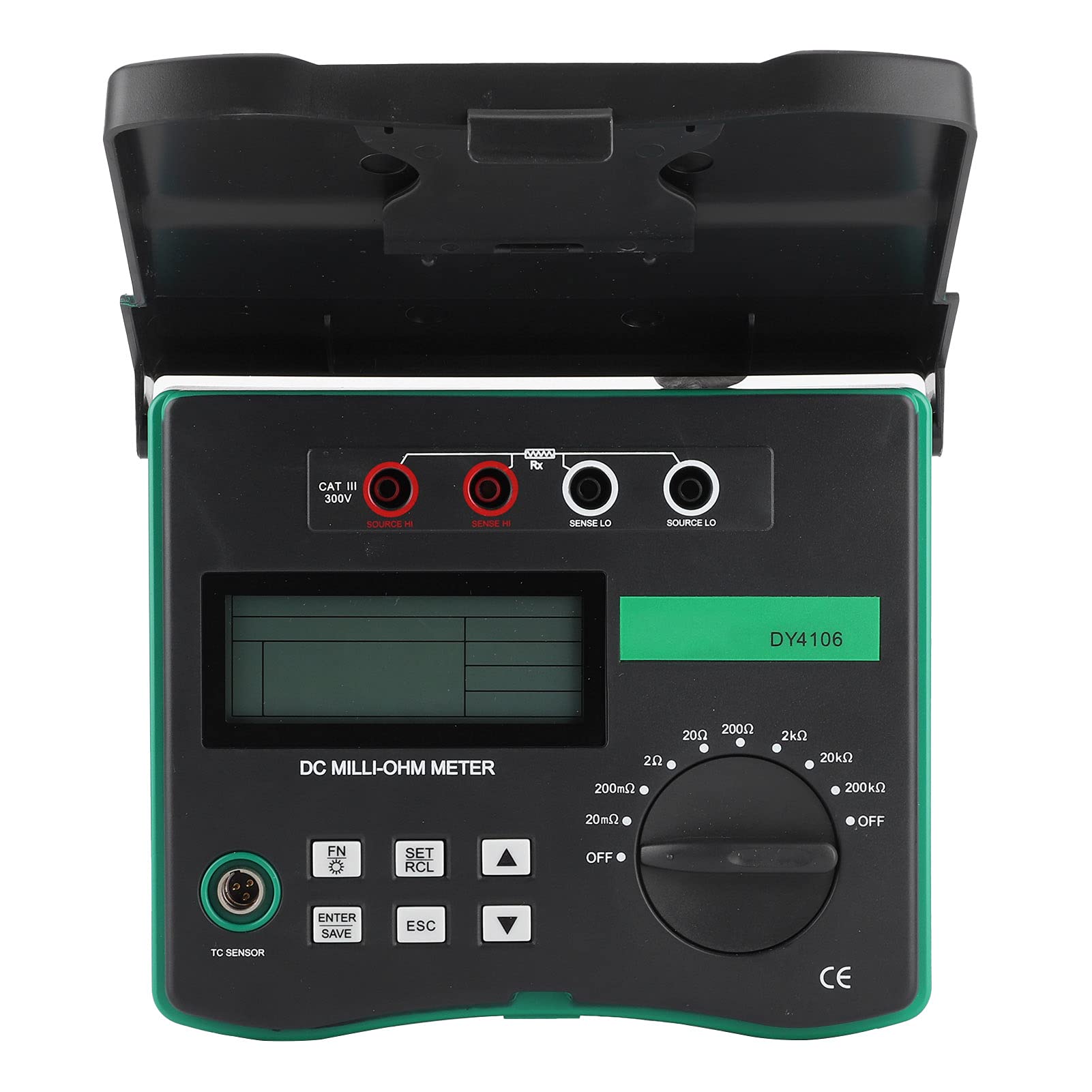 Digital DC Micro Ohm Milli Ohm Meter, 4 Pole Kelvin Measurement with Gold Plated Test Cable, for Testing in Switches Relays PCBs Cables Connectors
