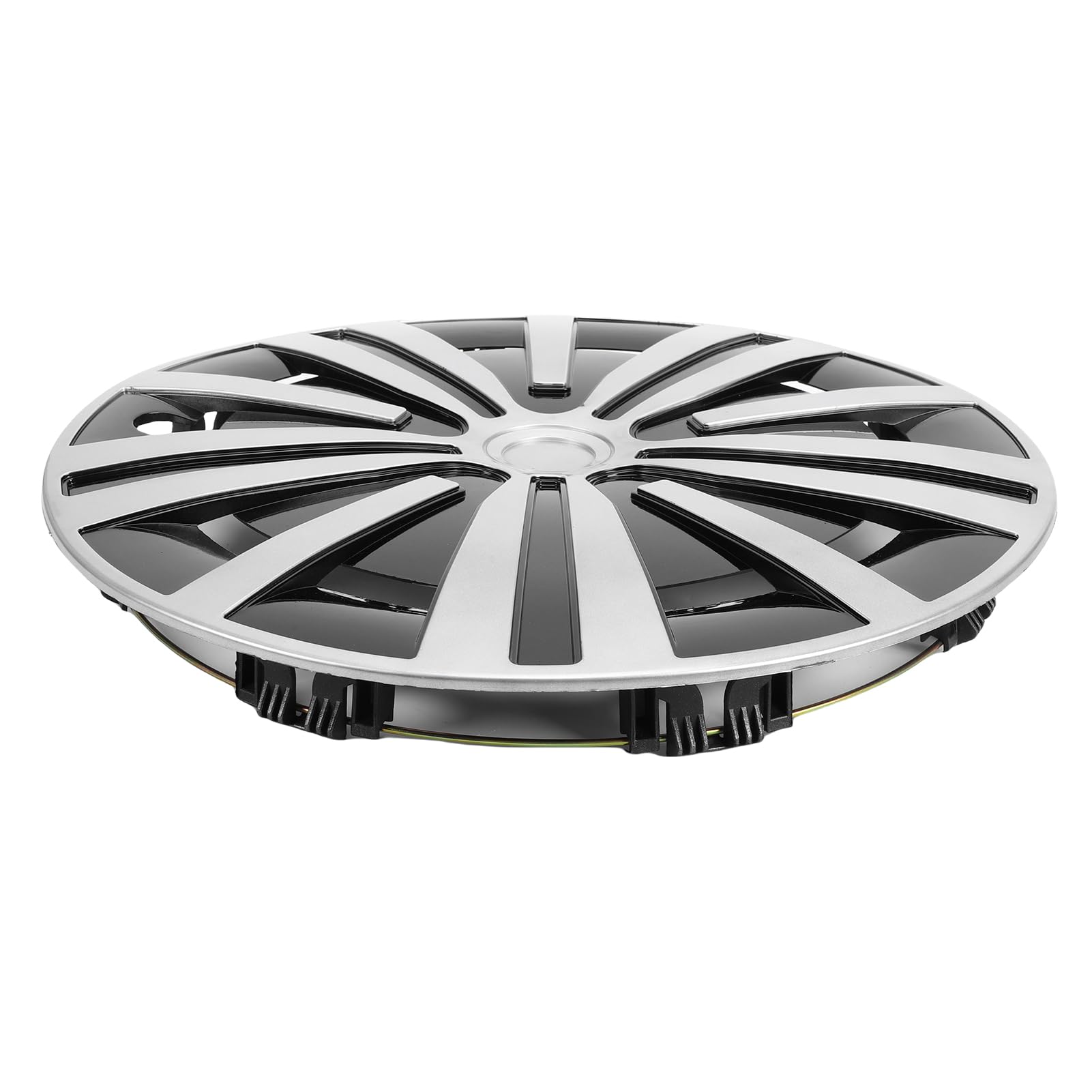 Aramox Copricerchio 15 Pollici, Coprimozzi in Materiale ABS Argento Nero per 208 500 V40, Facile Installazione a Clamp/Holder per un Aggiornamento Elegante dell'auto