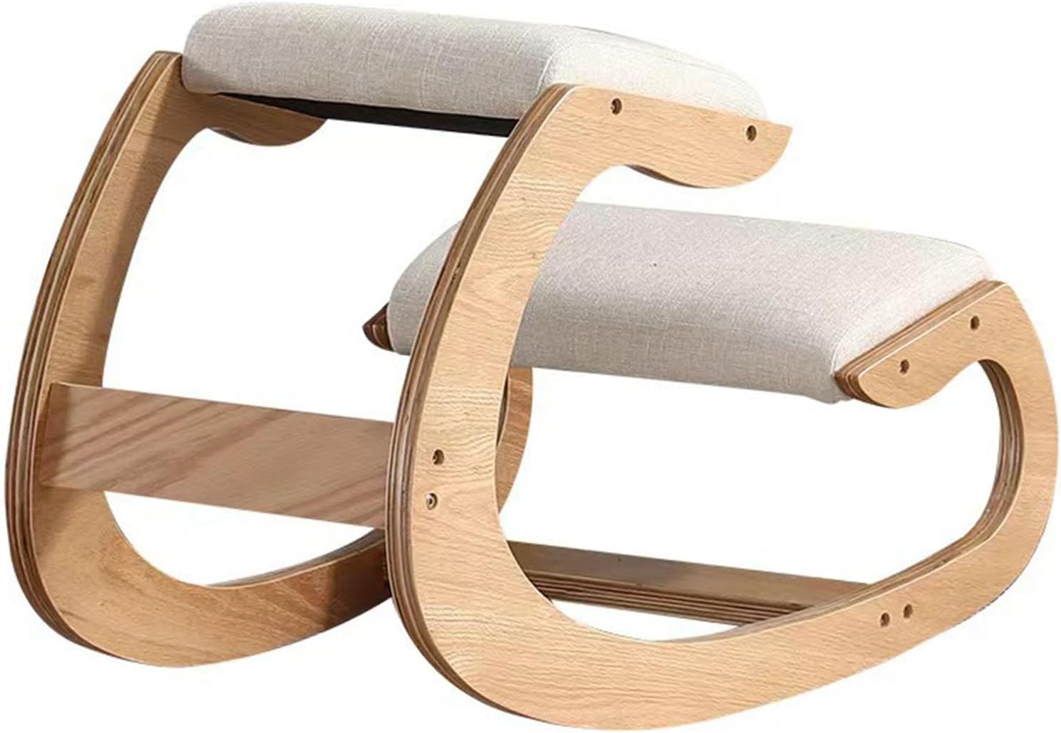 Ergonomic Kneeling Chair, Natural Wood Structure, Knee Brace Design, Scientific Spine Protection, Suitable for Sedentary Study and Office Use