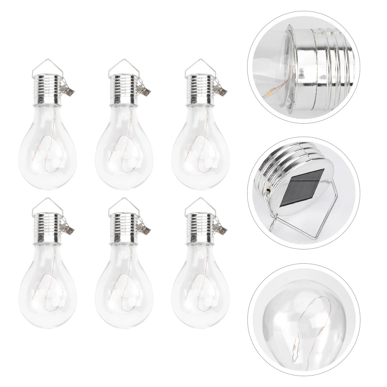 Ampoule Solaire Exterieur à Suspendre, 6 Pièces Ampoule Solaire exterieur suspendue lampes décoratives extérieures décorative pour Lanterne Suspendue Extérieur Décoration de Jardin