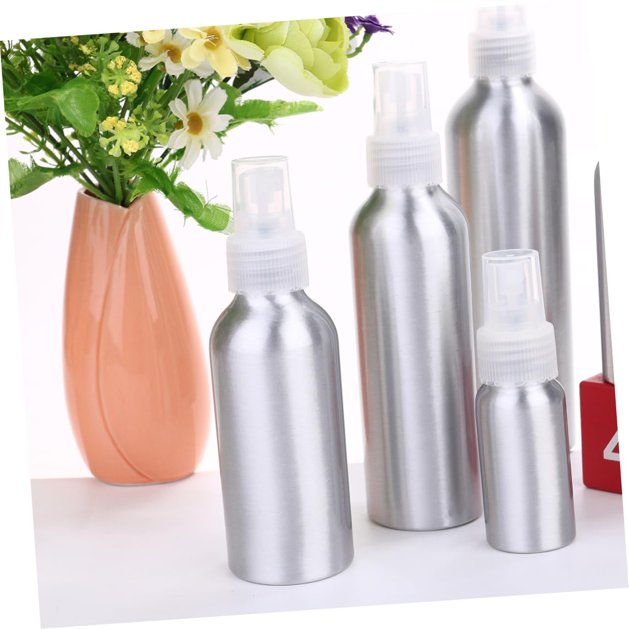 WOONEKY 10stücke Teiliges Aluminium Sprayflasche Nachfüllbare Travel Bottles Mit Transparentem Sprühkopf Für Parfüm Und Flüssigkeiten