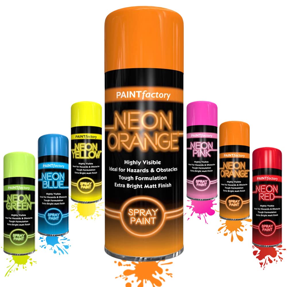 SCHNAZZ 1 x Neon Orange Spray Paint 200ml Fluorescent Bright Aerosol Extra Bright Graffiti (Banksey) Paint Assorted Colour