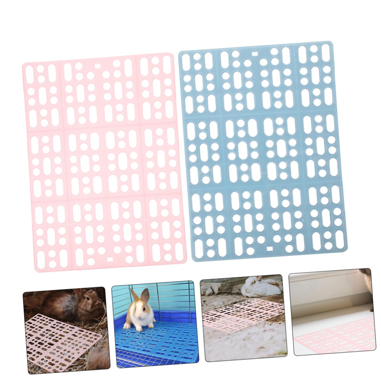 Happyyami -Pack Kaninchenkäfigmatte aus Abs mit Kunststofffüßen 6 Stück Pflegeleicht Pfotenschutz für Ratten und Hamster Hasenstall Zubehör Draußen