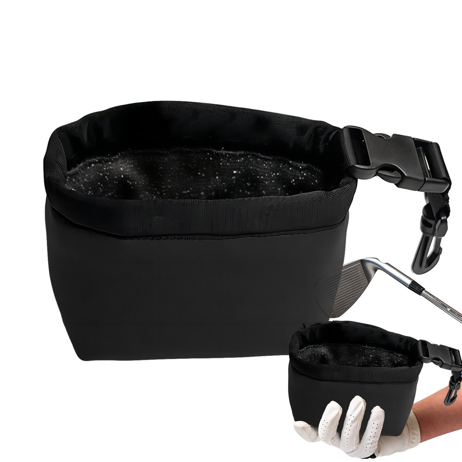 Sacca Per La Pulizia Delle Mazze Da Golf, Tasca Per La Pulizia Della Sacca Per La Pulizia Delle Palline Da Golf, Scrub Profondo Staccabile Da Uomo, Staccabile E Portatile Multifunzionale, Colore Nero,