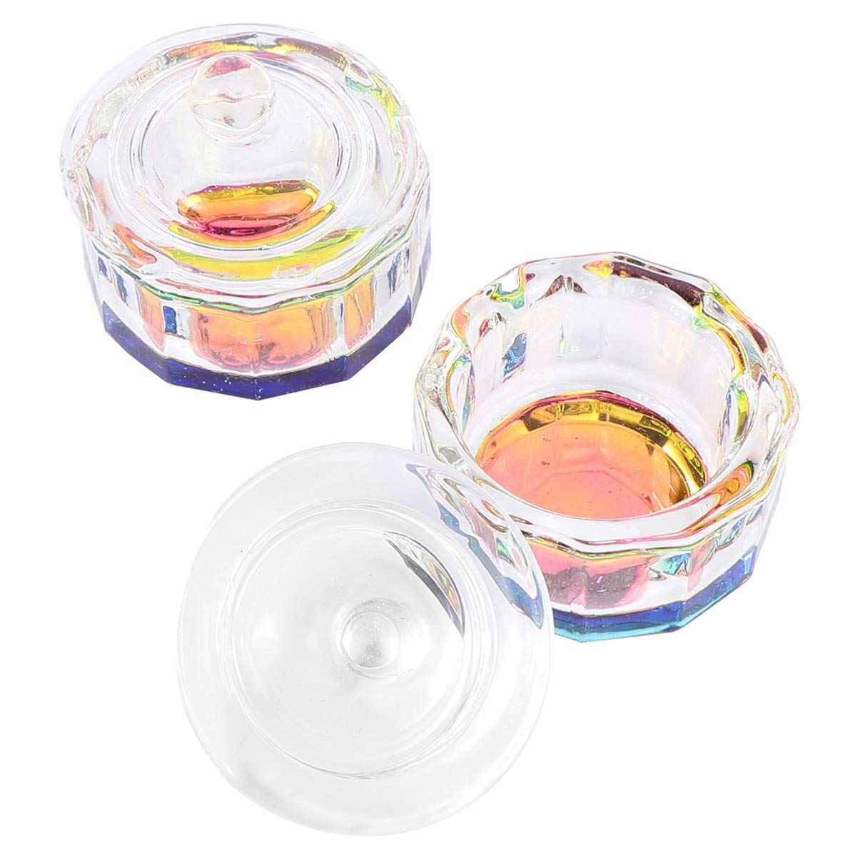 2 Pcs Nail Glass Crystal Cup Nail Art Cup Nail Crystal Container Nail Crystal Glass Cup Nail Cup Mini Acrylic Liquid Container Nail Crystal Bowl Nail Glass Cup Nail Art Glass Dish