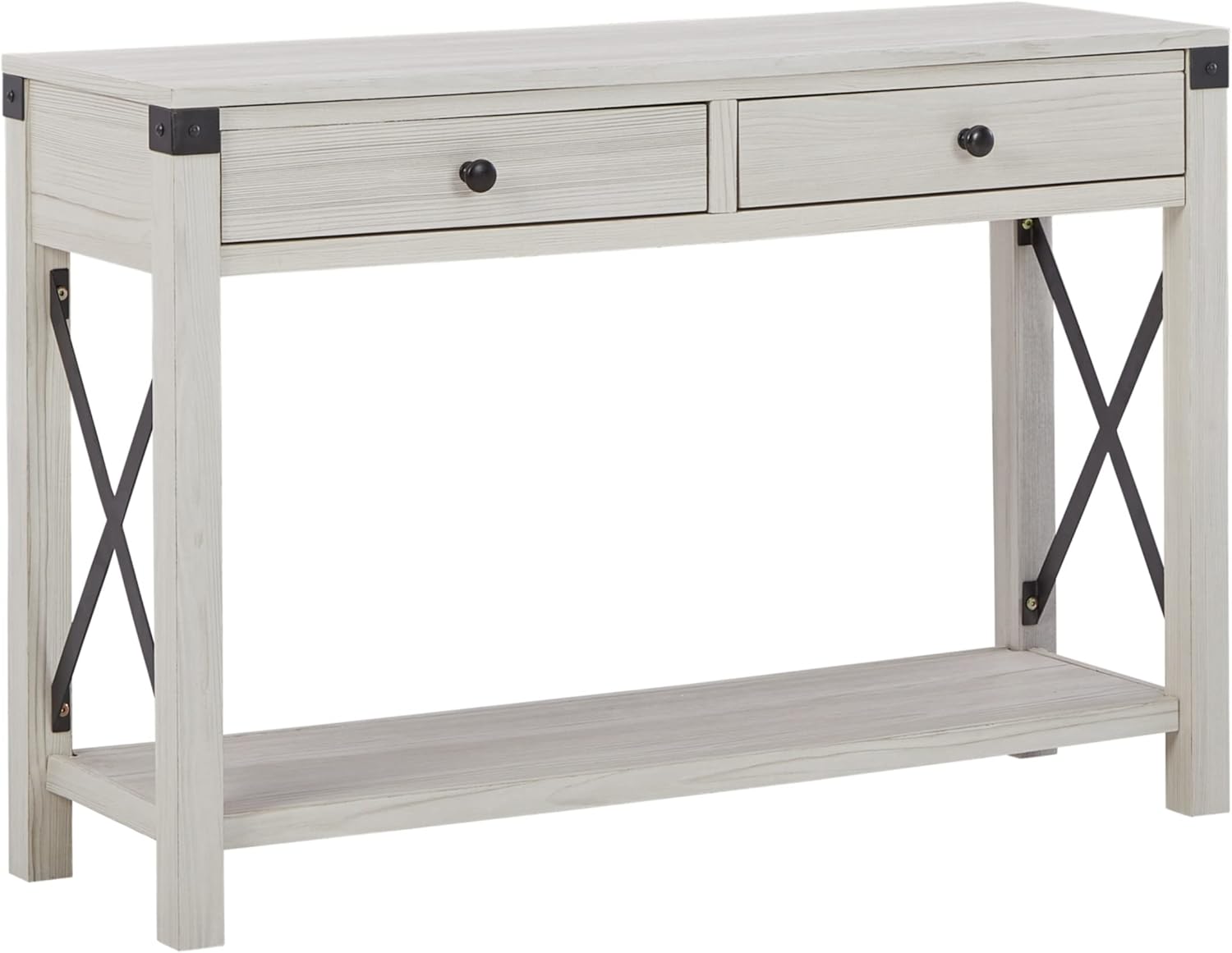 Signature Design by Ashley Bayflynn Modern Farmhouse Console Sofa Table, Whitewash 44 in (W)x 14 in D x 30 in H