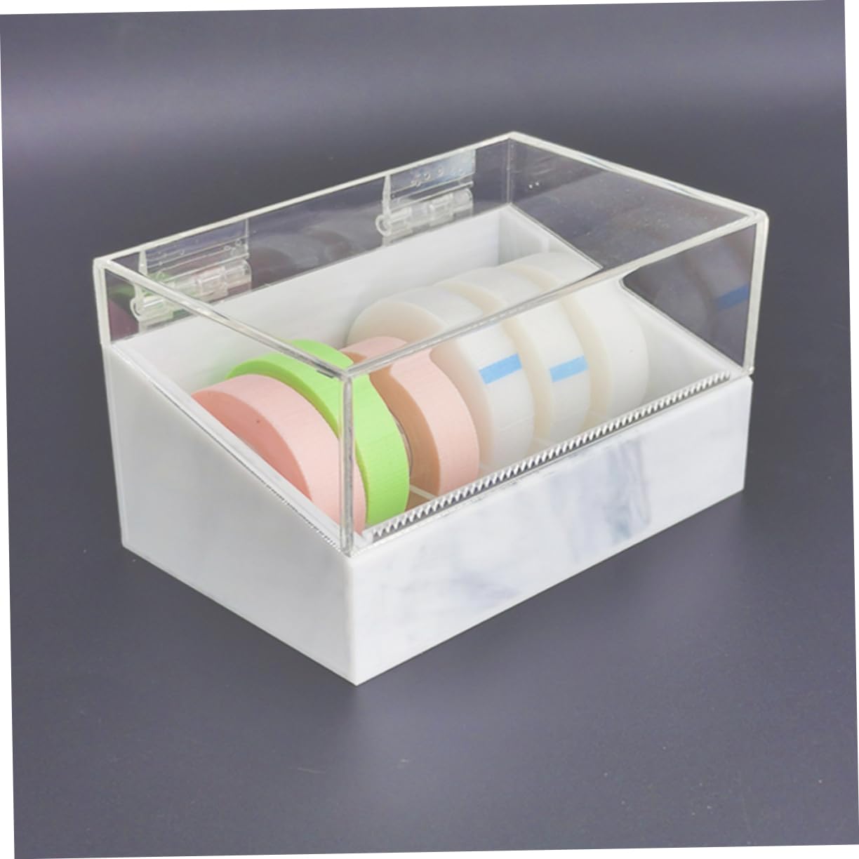 Acryl Klebebandabroller mit Gitterdesign, Weiß, 1 Stück