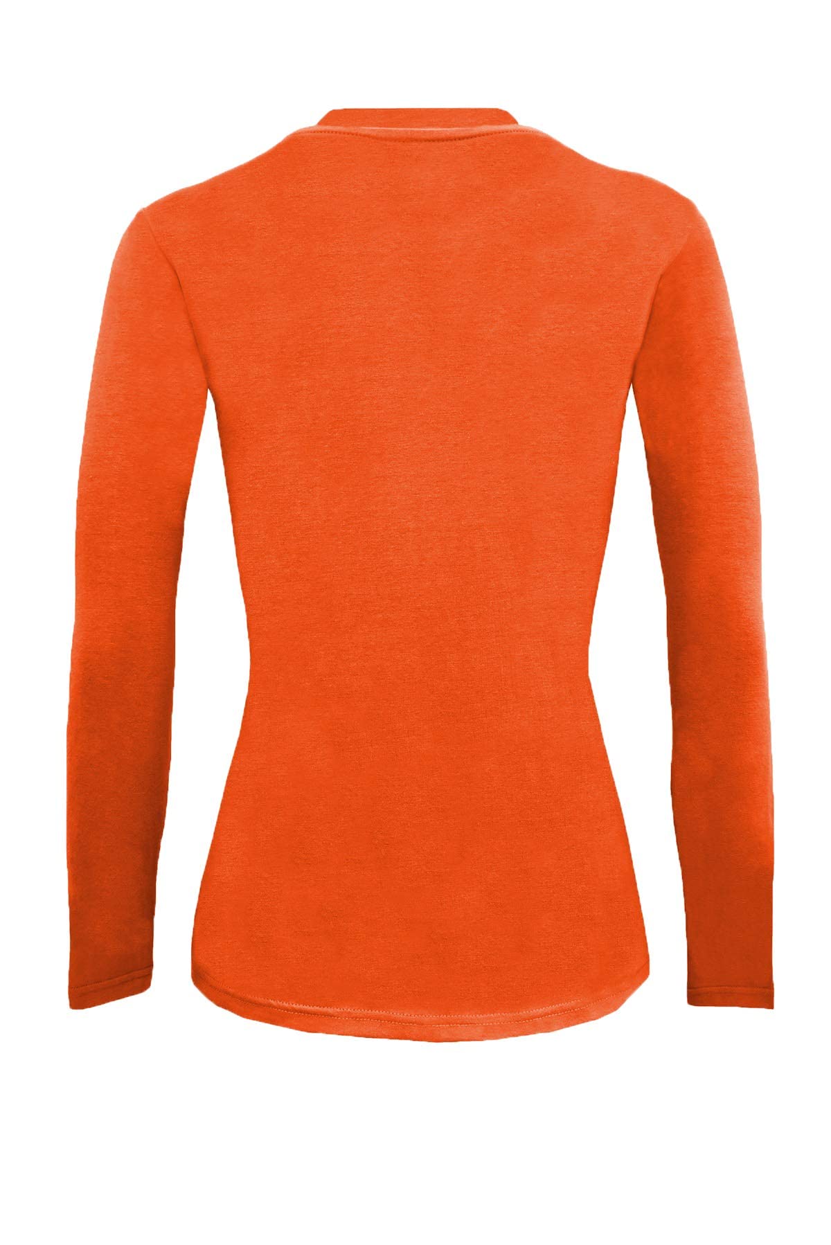 M&M SCRUBS Women's Under Scrub Tee Soft and Breathable Crew Neck Long Sleeve T-Shirt (Orange, X-Large)