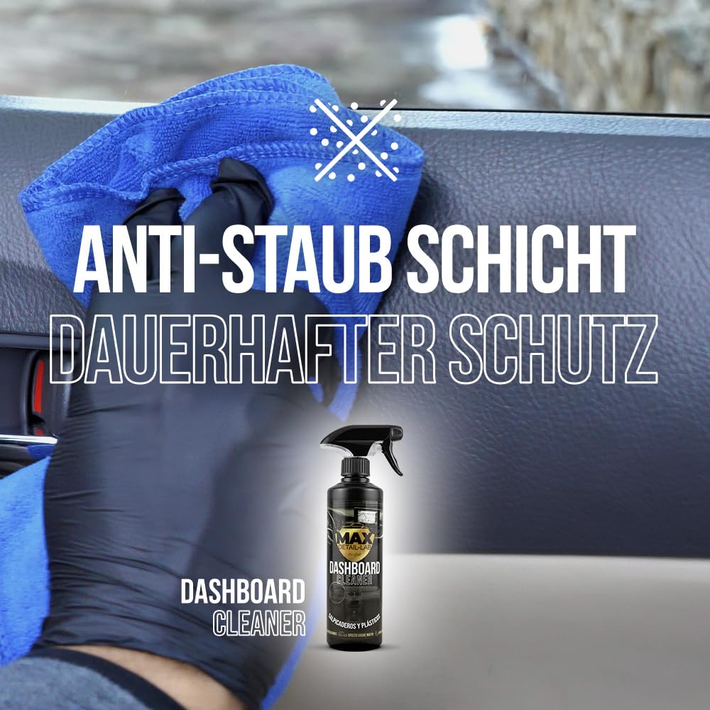 MAX DETAIL-LAB - Dashboard Cleaner - Auto Innenraum Reiniger Cockpitpflege Kunstoffreiniger Armaturenbrett, Silikonfreie Formel, Angenehmes Parfüm, Innenraumreiniger Cockpit Detailing Car Set, 5L
