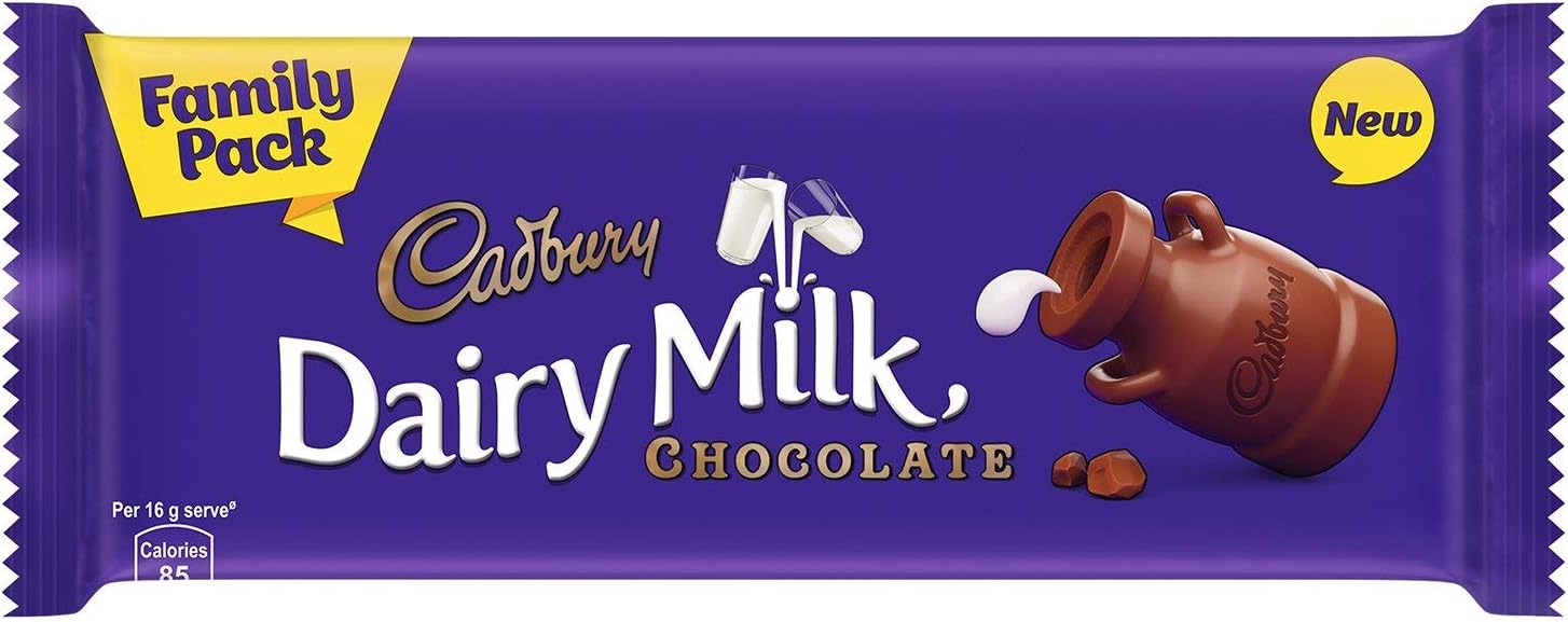Cadbury Dairy Milk Chocolate Bar, 130 gm Family Pack - (Pack of 5)