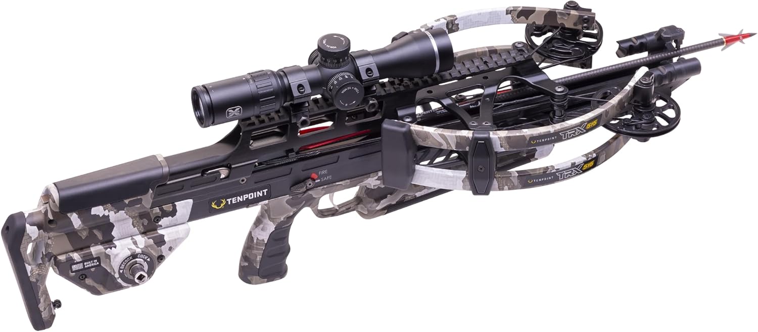 TenPoint TRX 515, Vektra - 515 FPS - Fastest, Most Accurate, Most Advanced Crossbow in The World - Includes ACUslide MAXX, EVO-X Elite Scope & Three CenterPunch HPX Carbon Arrows