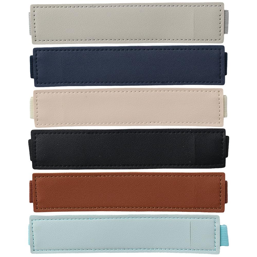 Risedot 6pcs PU Leather Pen Sleeve Pouch Adjustable Elastic Band Pen Holder, Books, Planners Detachable, Multicolor - Image 2